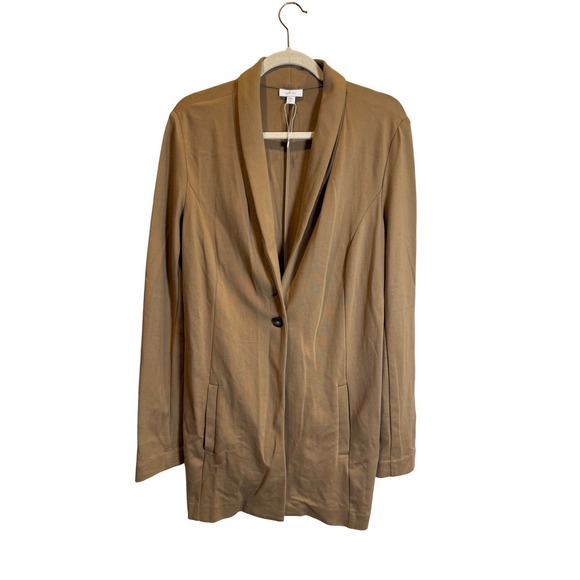 j.jill Jackets & Blazers - J.Jill Ponte Knit One Button Blazer Jacket Career Neutral Brown Size Medium Tall